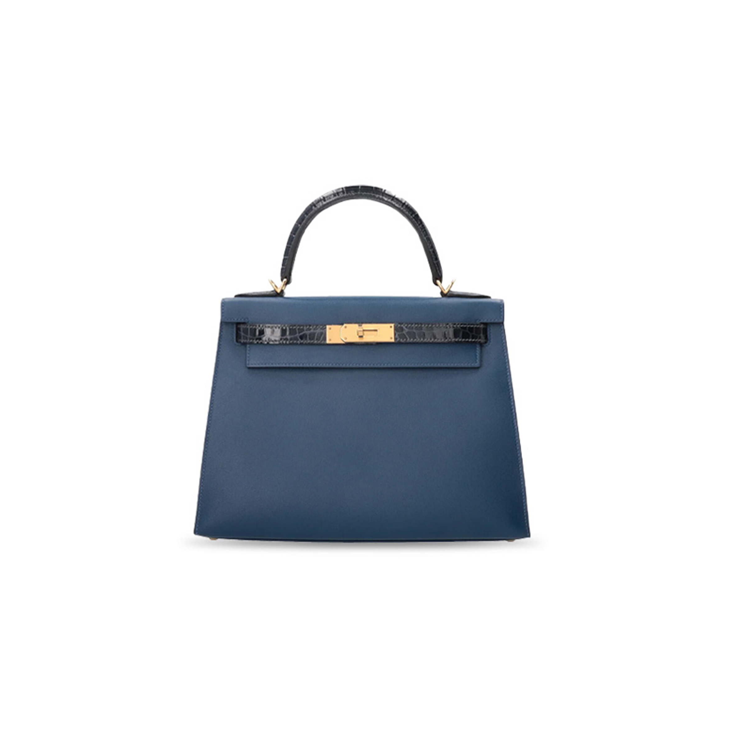 HERMES MASTER KELLY 28 II TOUCH SELLIER VEAU MADAME CROCO NILOTICUS DEEP BLUE BLEU BALTIQUE (28*22*10cm)